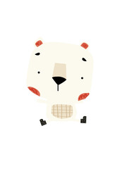 Cute polar bear vector clipart