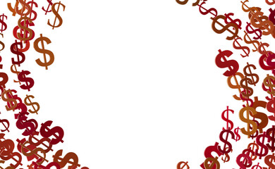 Dollar Signs Raining over Transparent Background