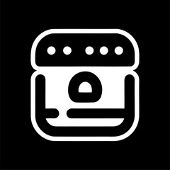 Minimalist Calendar Icon with Bold UI Design. Black and white icon of a calendar or date interface in modern, bold vector style. Ideal for apps, schedules, reminders, planners, 
