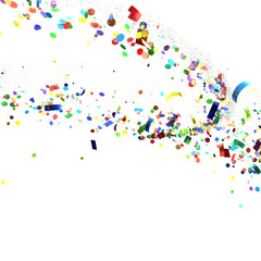  Multicolored confetti on white