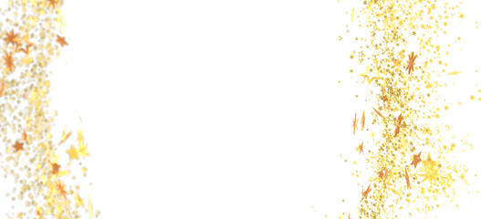 Elegant gold stars confetti on white. Perfect for holidays, celebrations, and invitations.