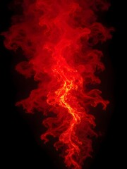 Fototapeta premium Red Plasma Flame – Abstract Energy Stream on Dark Background
