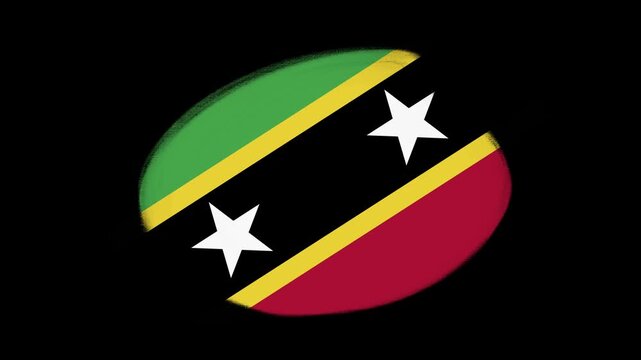 Saint Kitts and Nevis flag created with brush strokes