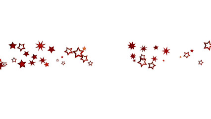 Red Stars Scattered on White Background