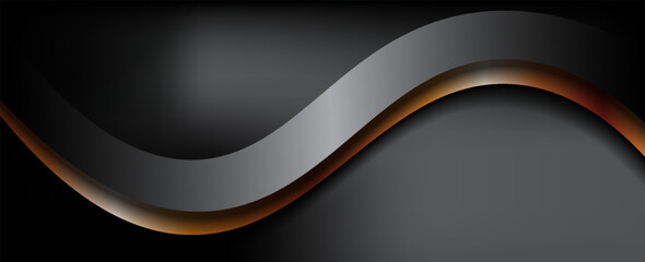 Vector gold line background curve element with white space for text and message design, overlapping layers, vector
