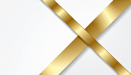 Minimalist Gold X on White Abstract Background