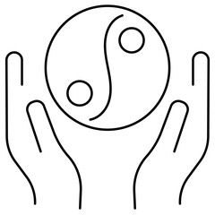 yin yang icon on white background, vector illustration.