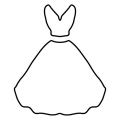 wedding dress icon on white background, vector illustration.