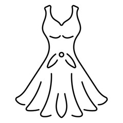wedding dress icon on white background, vector illustration.