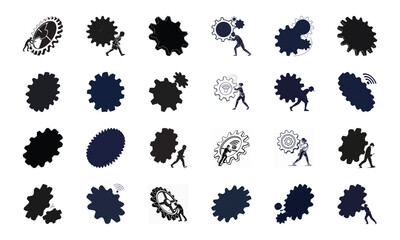 AI Technology and Innovation Icon Set – Artificial Intelligence, Neural Network, Automation, Machine Learning, Cybersecurity, and Communication Vector Bundle