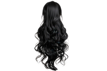 Close up shot of a woman with long black hair styled in a high ponytail against Transparent Background