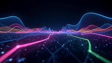 Abstract data visualization digital network technology background - Powered by Adobe