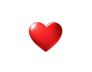3D Rendered Red Heart on Transparent Background