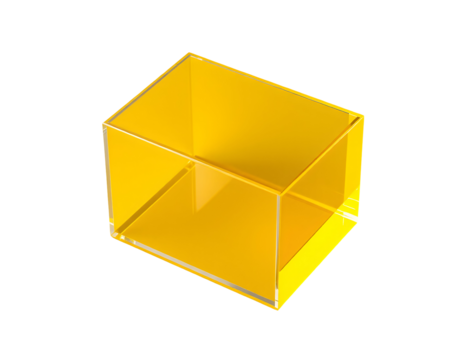 Yellow transparent cube - Powered by Adobe