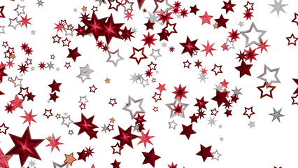 Beautiful background image of red and silver stars on white. Perfect for celebrations!