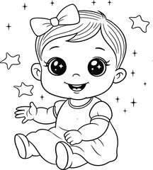  This adorable design is perfect for coloring activities or as a delightful decorative element for children's spaces.