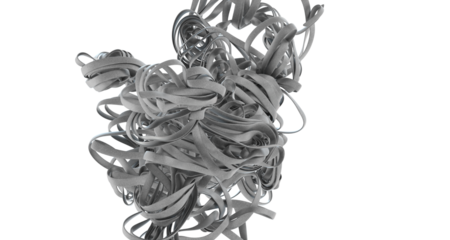 Abstract Gray Twisted Ribbons