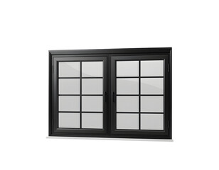 Black Grid Window on Transparent Background