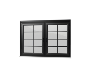 Black Grid Window on Transparent Background