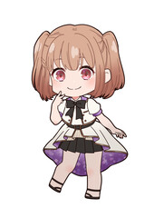 ハーフツインテールのアイドル衣装ミニキャラ

