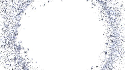 Elegant silver glitter stars border on white. Perfect for holiday cards, invitations, or website banners.