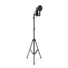 Studio Microphone on Tripod Isolated on Transparent Background