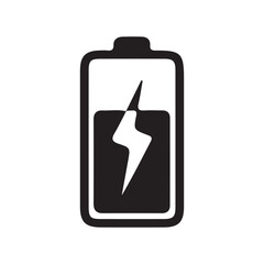 Medium Battery Charging Icon – Power and Energy Symbol with Lightning Bolt
