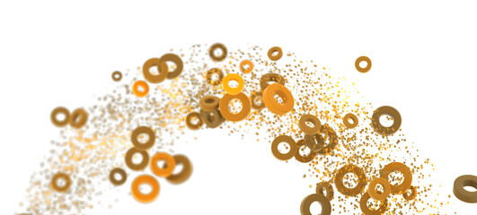 Abstract background with golden rings and sparkles. Perfect for luxury, celebration, or technology themes.