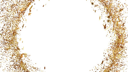 Sparkling gold stars and glitter on white. Perfect for holidays, parties, and celebrations.