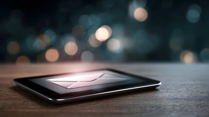 Digital tablet displaying an email marketing campaign