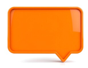 Glossy orange speech bubble, rounded corners, blank space