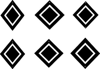 Tribal Diamond Earrings Silhouette