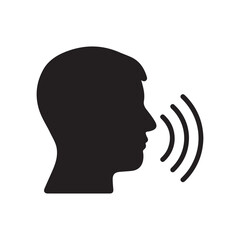Voice Icon &ndash; Person Speaking Symbol for Communication and Audio