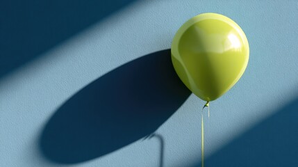 A single, vibrant green balloon against a muted backdrop.