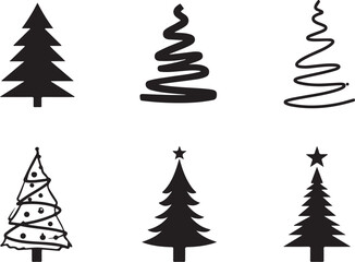 Chic Christmas tree icons perfect for festive designs