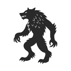 Obraz premium Werewolf icon vector silhouette illustration isolated on white background