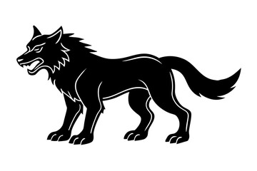 Werewolf vector silhouette illustration isolated on white background