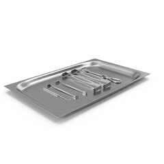 Surgical Retractors on Tray Isolated on Transparent Background