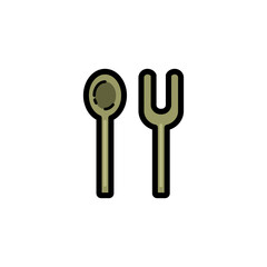 Vector illustration of spoon and fork icon