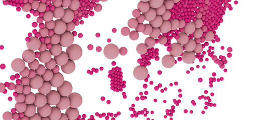 3D render of pink and red spheres. Ideal for presentations, websites, and marketing materials.
