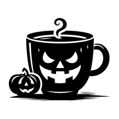 Halloween Coffee Cup Clipart Vector Illustration