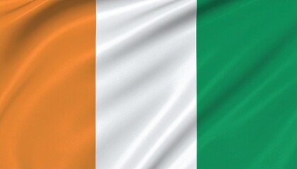 Fototapeta premium Waving Flag of Côte d'Ivoire (Ivory Coast)