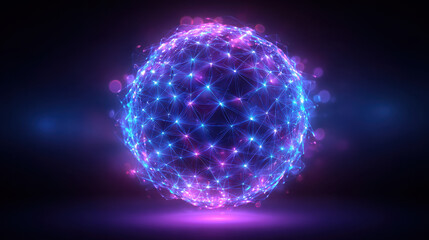 Obraz premium Abstract Glowing Network Sphere Design