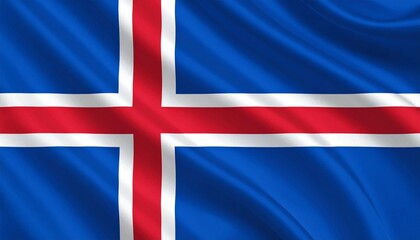 Waving Flag of Iceland