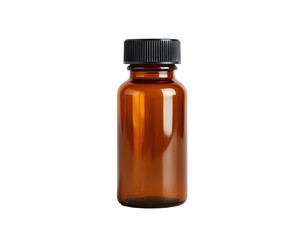 Amber Glass Bottle with Black Cap