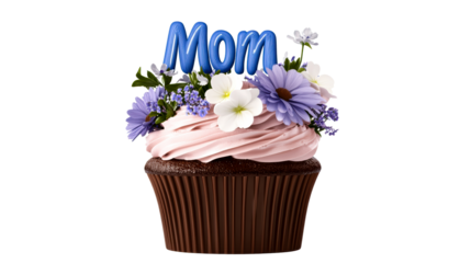 Beautiful floral cupcake with Mom decoration for special occasions