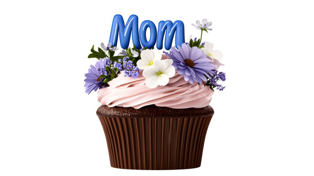 Beautiful floral cupcake with Mom decoration for special occasions - Powered by Adobe