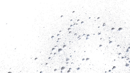 High-resolution image of abstract silver bubbles scattered on a white background. Ideal for design projects.