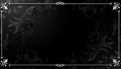 Funeral invitation design with decorative corner elements and floral backdrop. Funeral invitation design, featuring intricate gold accents and subtle, elegant watercolor details, creates somber mood.