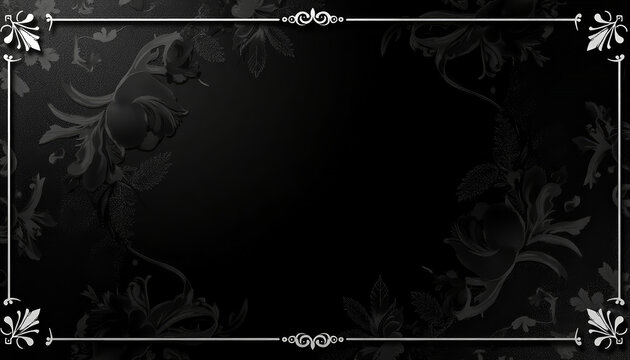 Funeral invitation design with decorative corner elements and floral backdrop. Funeral invitation design, featuring intricate gold accents and subtle, elegant watercolor details, creates somber mood. - Powered by Adobe